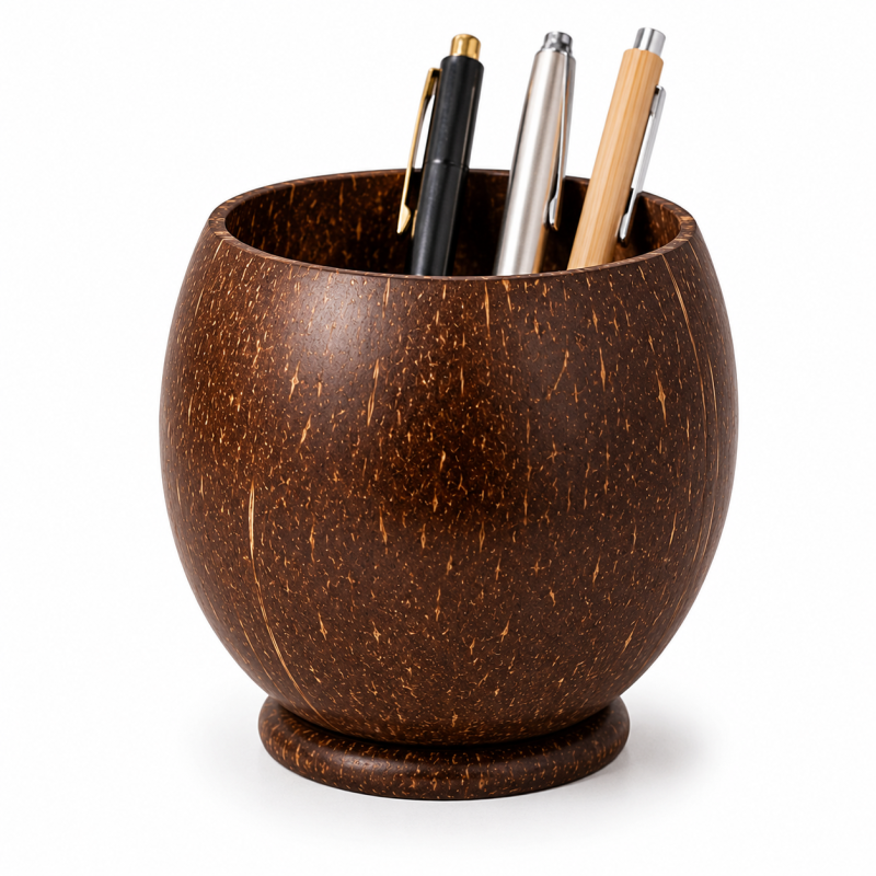 coco shell pen stand| table decors| sustainable